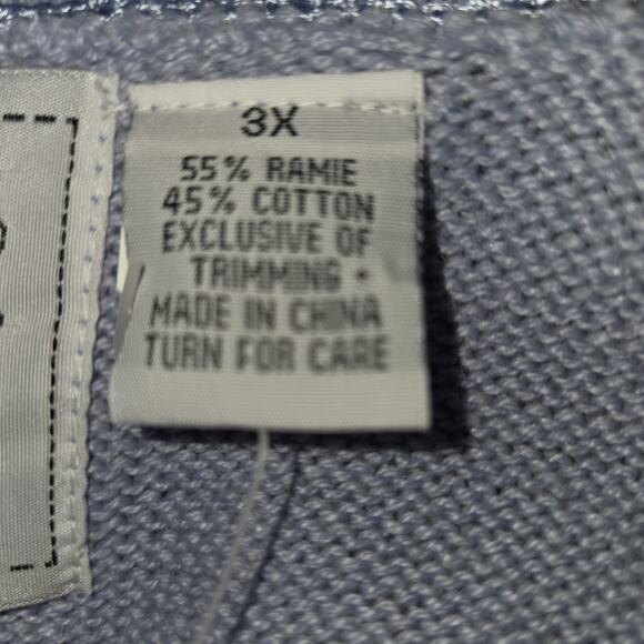 Storybook Knits Pastel Blue Tank Sweater Top Plus Sz 3X Crocheted HSN Tags Rare - Picture 7 of 16